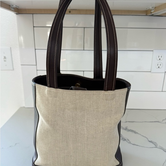 Vintage Coach Canvas with Mahogany leather Shoulder Bag - Picture 7 of 10